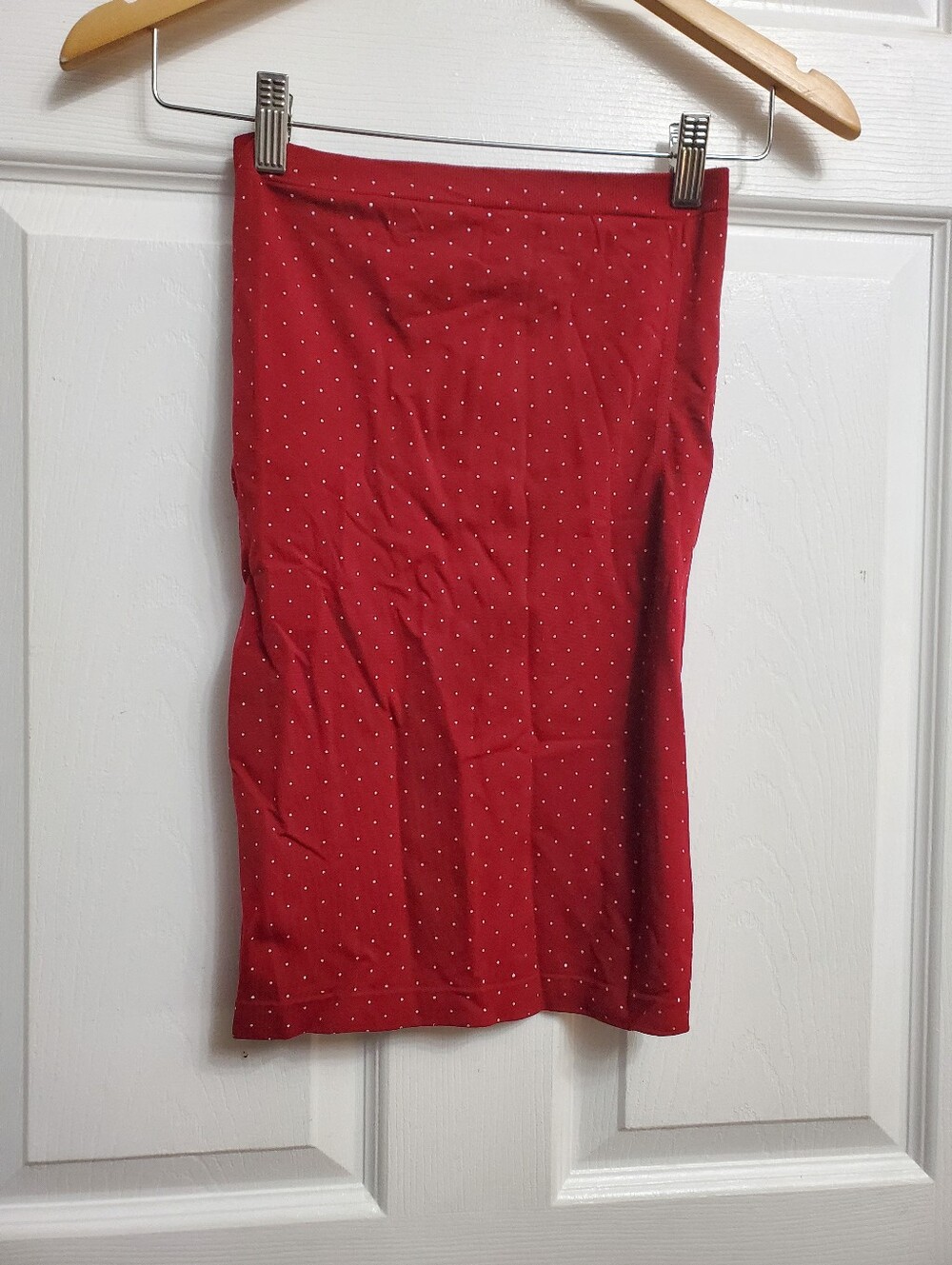 Seduction Burgundy Polkadotted Tube Top W/Builtin Bra - SIZE UNKNOWN